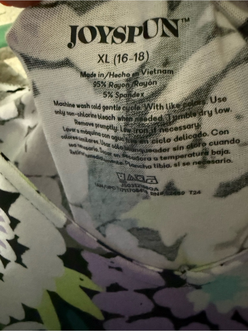 Floral V-Neck Sundress w Pockets Lavender and White XL (16-18) - Picture 2 of 2